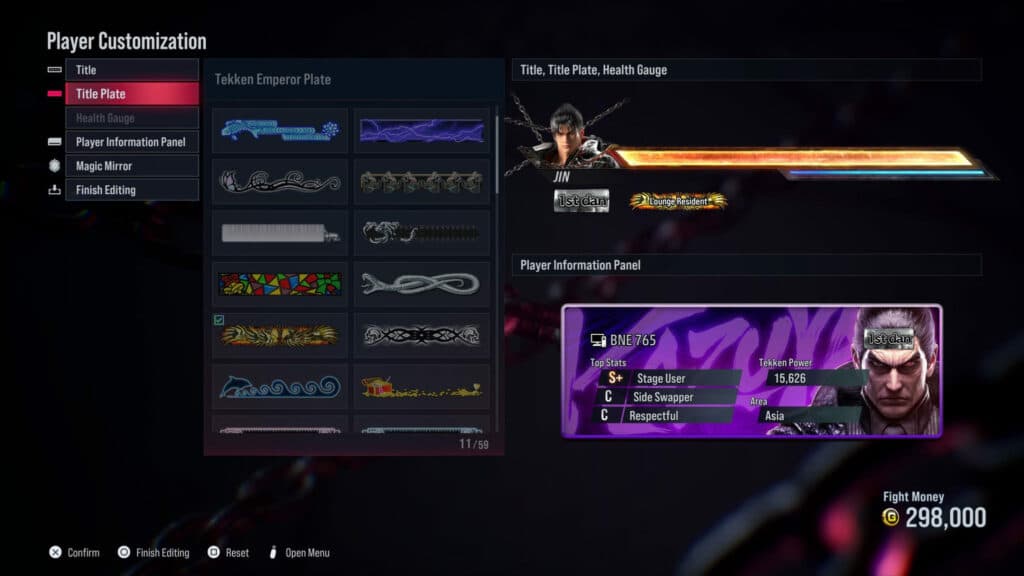 Tekken 8 player customization (Image via Bandai Namco Entertainment)