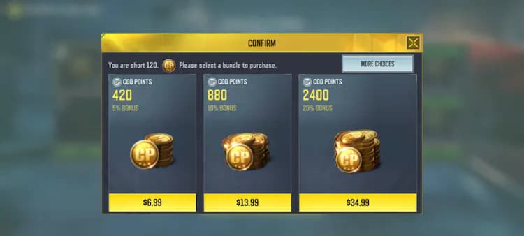 CoD Points screenshot (Image via Activision Publishing, Inc.)