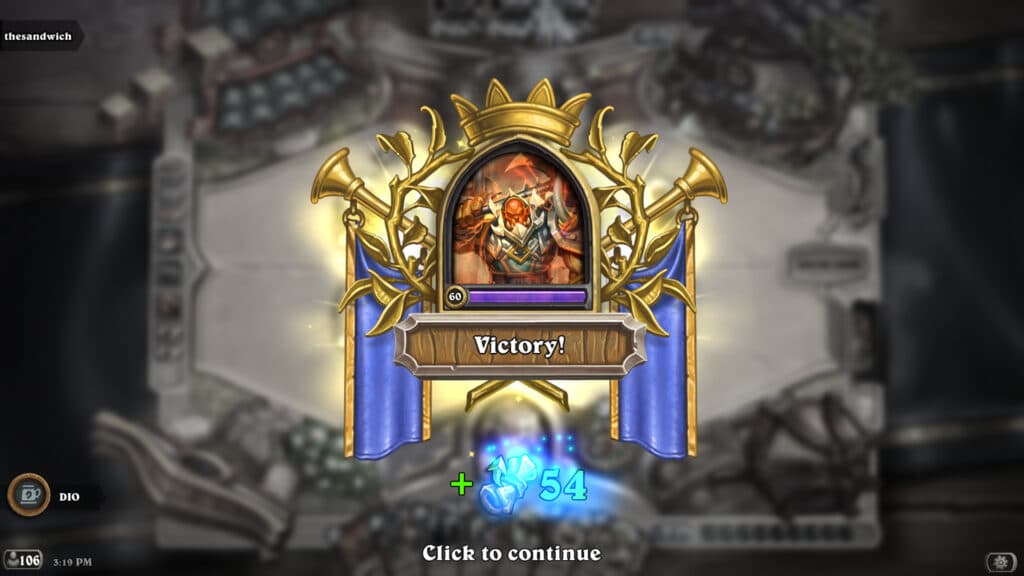 Victory screen (Image via Blizzard Entertainment)