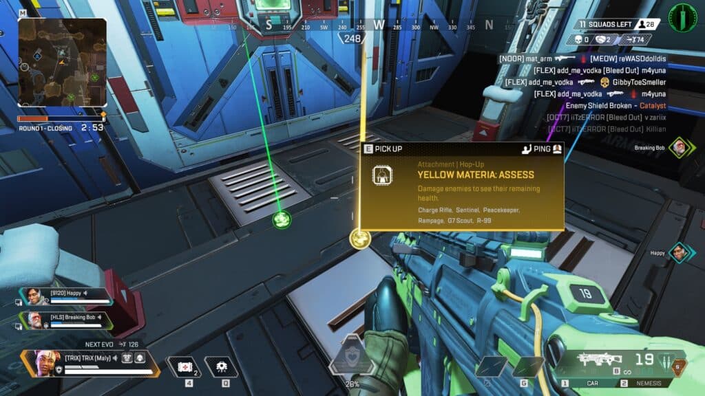 Yellow Materia reveals enemy HP after dealing damage in the FF Takeover event