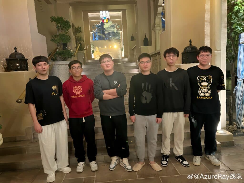 Azure Ray's roster at the BetBoom Dacha Dubai. (Image via Azure Ray)