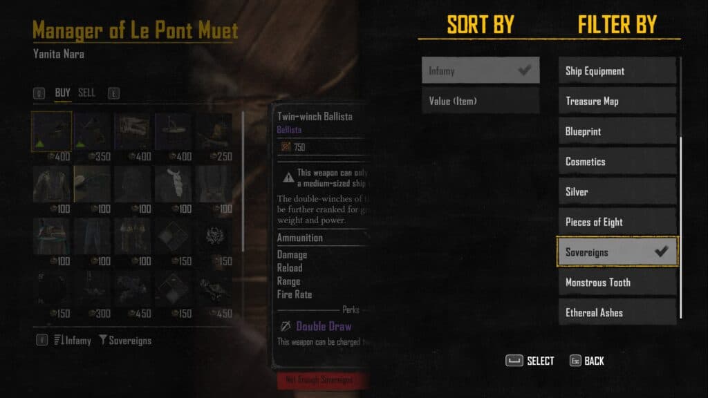 There are a lot of high level items available for Sovereigns (Screenshot via esports.gg)