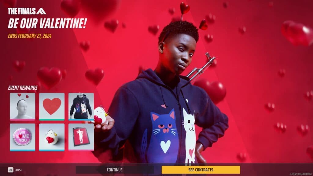 Plenty of love-themed cosmetics to add your to contestant (Screenshot via esports.gg)