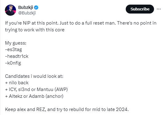 Bubzkji's suggestions (Image via X)