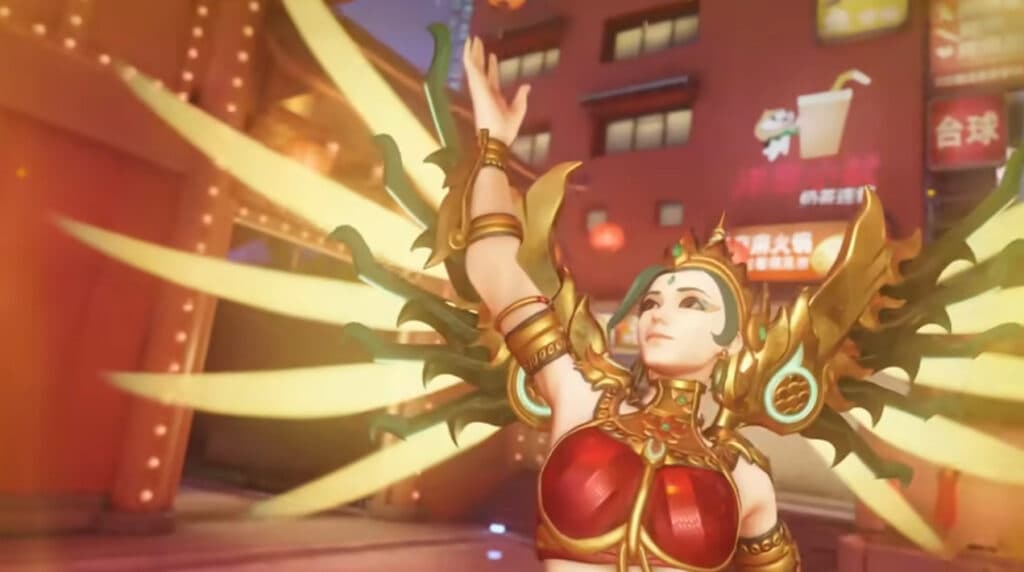 Lunar New Year Mercy skin in Overwatch 2 (Image via Blizzard Entertainment)