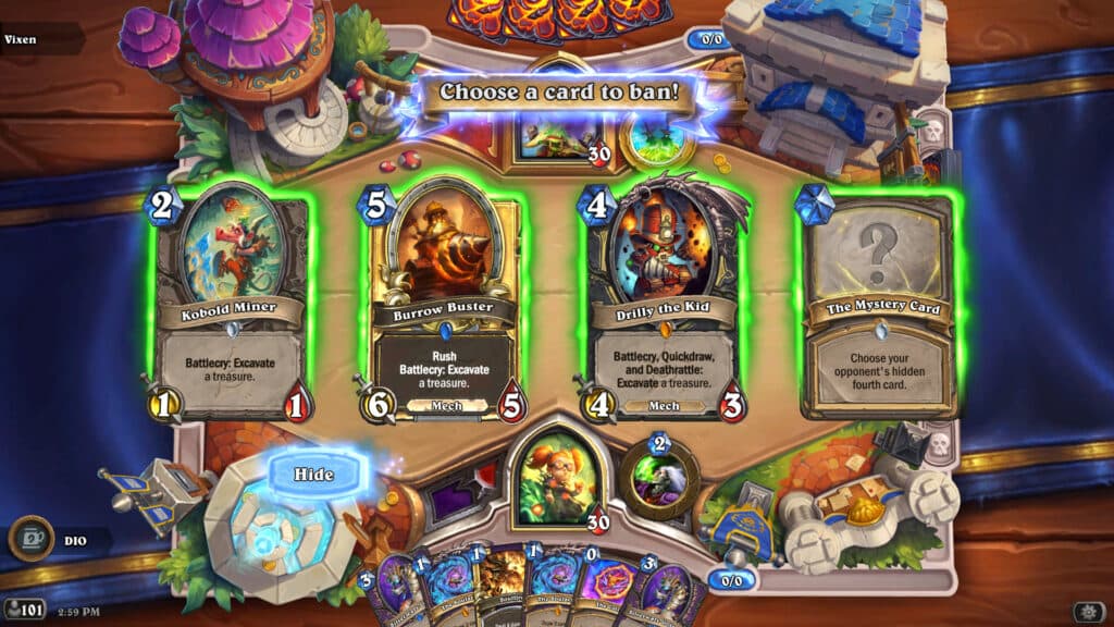 Hearthstone Battle of the Bans Tavern Brawl screenshot (Image via Blizzard Entertainment)
