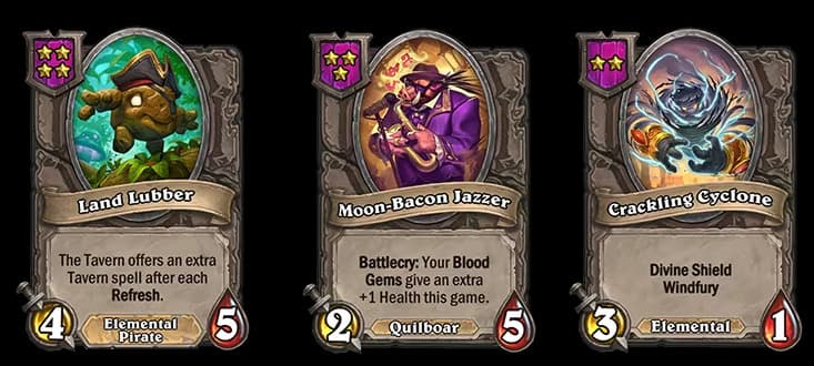 Land Lubber, Moon-Bacon Jazzer, and Crackling Cyclone (Images via Blizzard Entertainment)