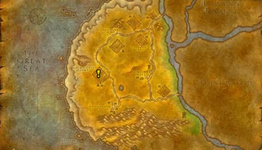 The Alliance quest location for the Cozy Sleeping Bag.