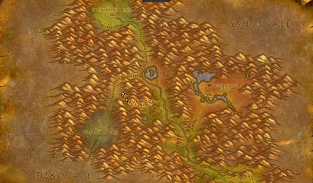 <em>The location in Stonetalon Mountains.</em>