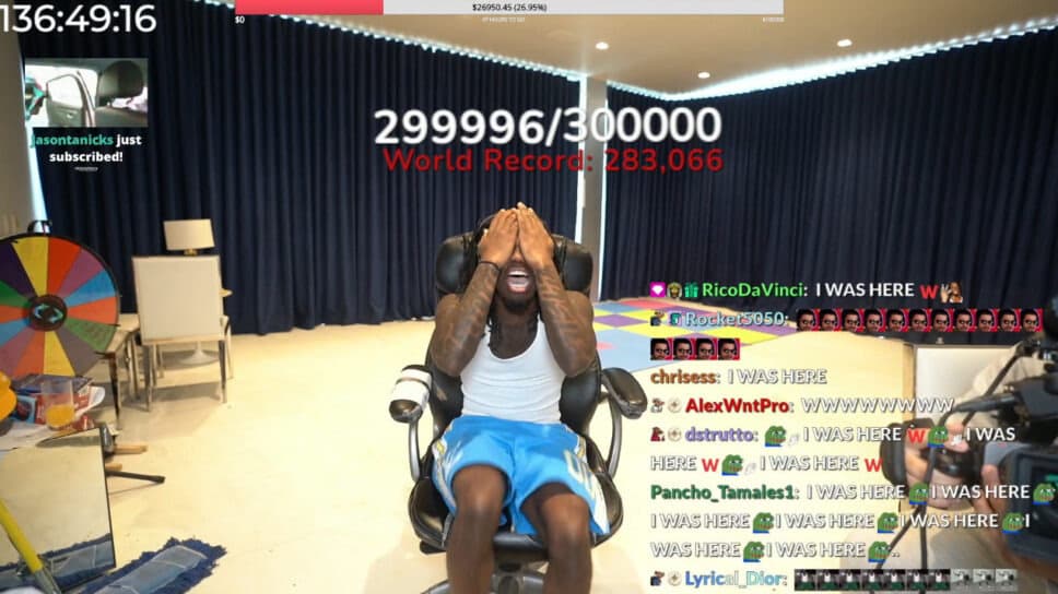 Kai Cenat surpassed 300,000 Twitch subs in 2023 (Image via Kai Cenat)