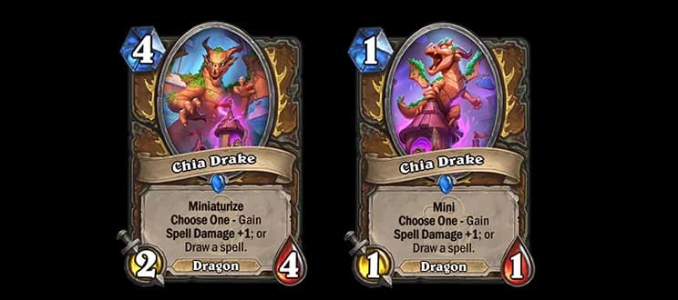 The Miniaturize keyword in Hearthstone (Image via Blizzard Entertainment)