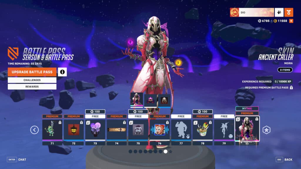 Mythic Moira skin in the Overwatch 2 Season 9 Battle Pass (Image via Blizzard Entertainment)