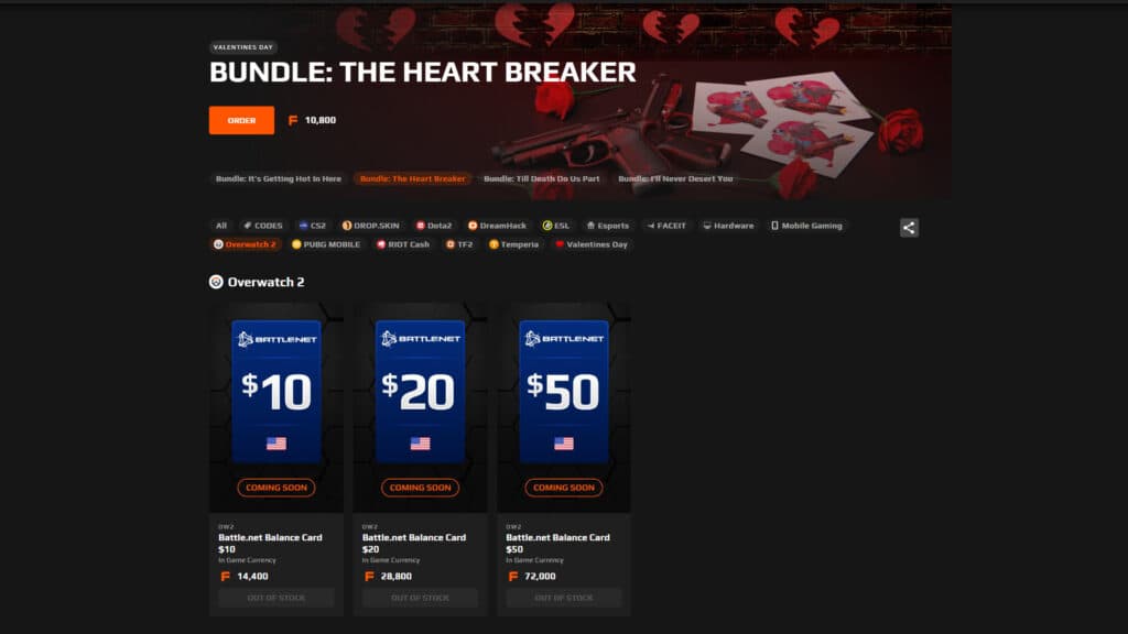 FACEIT Shop screenshot (Image via FACEIT)