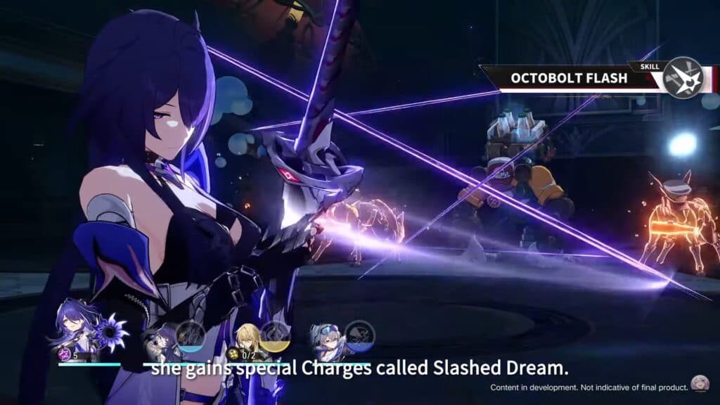 Acheron performing her Skill: Octobolt Flash (screenshot by esports.gg)