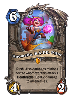 Gnomelia, S.A.F.E. Pilot in Hearthstone (Image via Blizzard Entertainment)