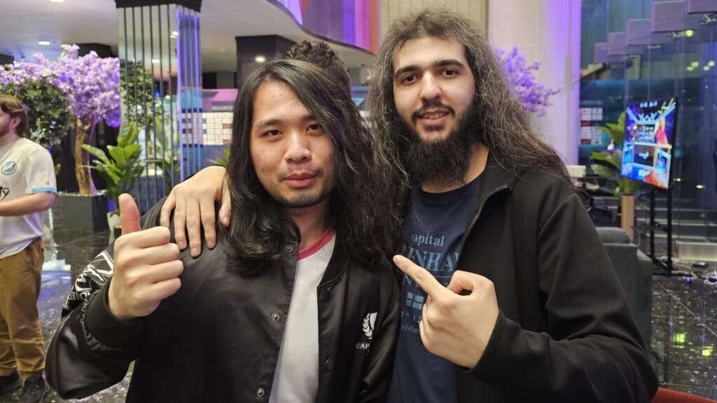 Vxbao and Takamura (Image via <a href="https://twitter.com/zhennnkuang/status/1690093090697023488">Zhen on X</a>)