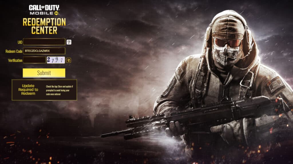 CoD Mobile redemption center (Image via Activision Publishing, Inc.)
