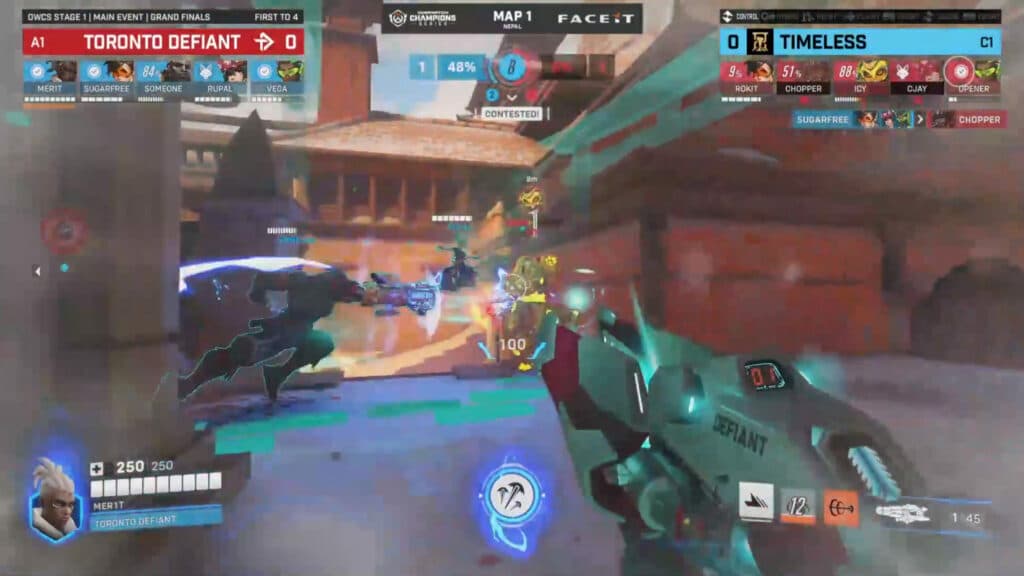 Mer1t on Sojourn during OWCS NA Stage 1 (Image via Blizzard Entertainment and ESL FACEIT Group)