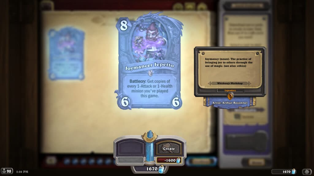 Joymancer Jepetto minion (Image via Blizzard Entertainment)