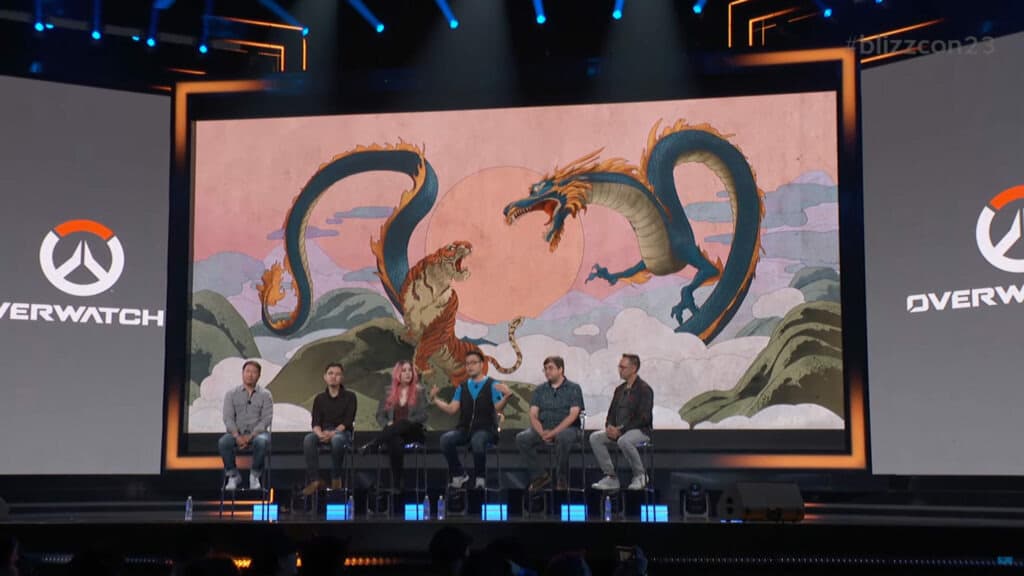 A painting representing the Shimada and Hashimoto clans (Image via Blizzard Entertainment)