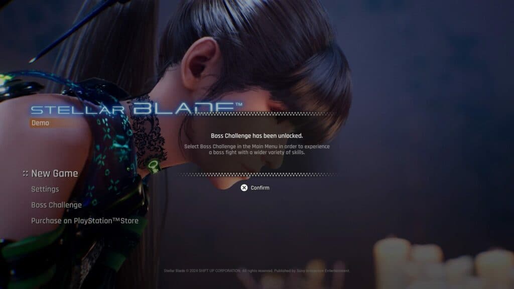 After you beat the Abaddon Boss in Stellar Blade you will unlock "Boss Challenge" in the demo version