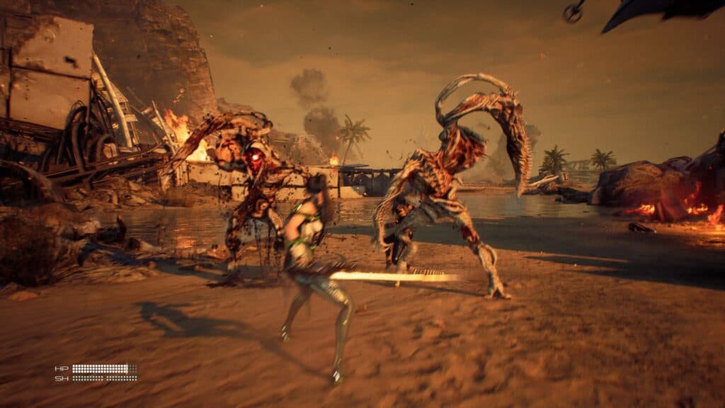 Get all of the Stellar Blade ending by completing the main missions first (Image via esports.gg)