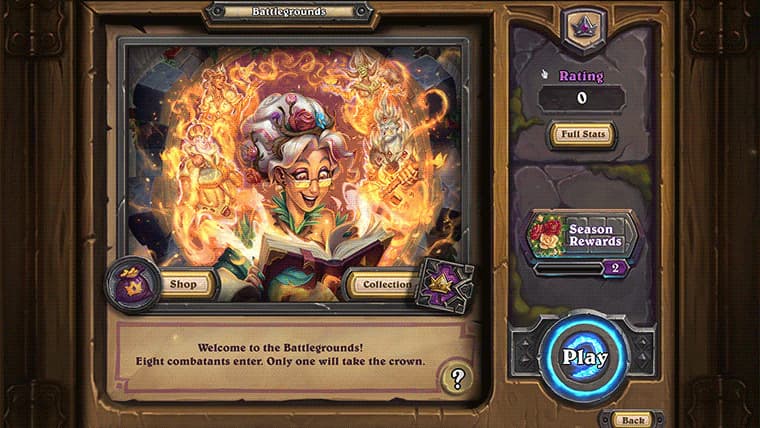 Play Hearthstone Battlegrounds to earn XP (Image via Blizzard Entertainment)