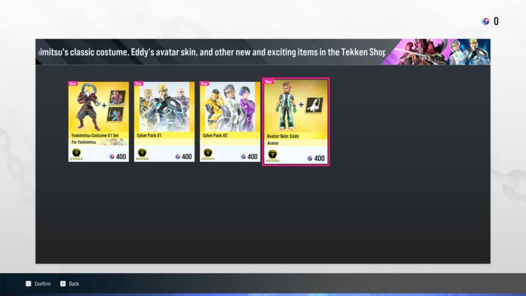 Tekken Shop screenshot (Image via esports.gg)