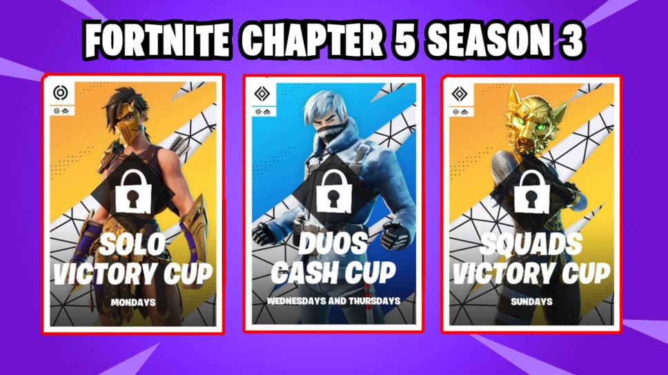 Fortnite Chapter 5 Season 3 tournament and Cash Cups schedule cover image