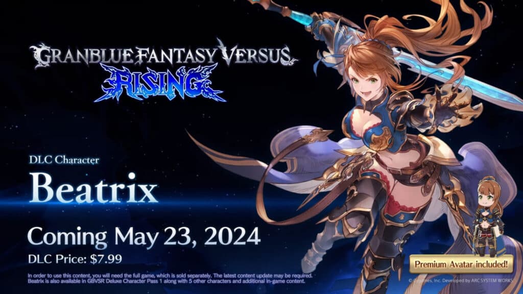 GBVS Rising Beatrix release date (Image via Cygames)