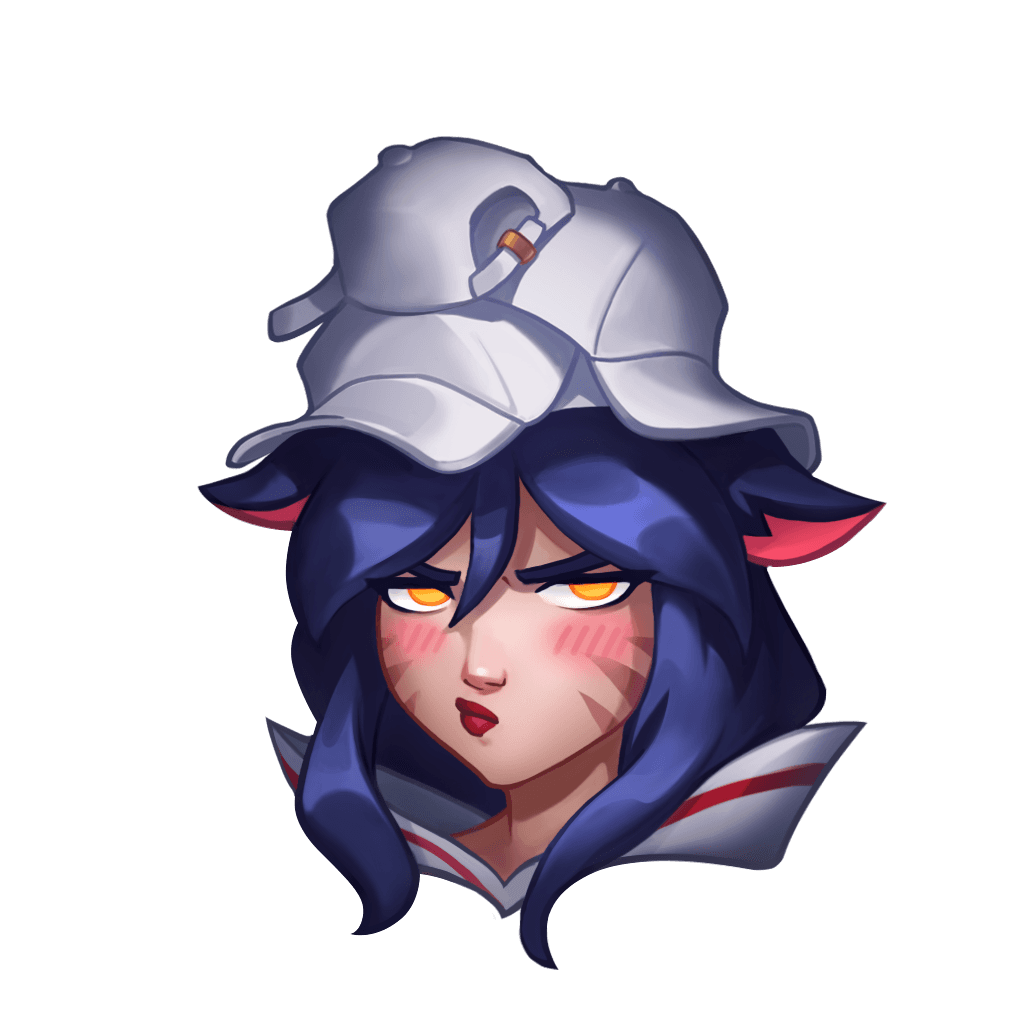 Ahri wearing 5 caps