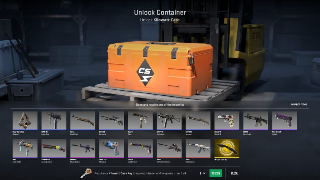 CS2's first case. (Screenshot by esports.gg)