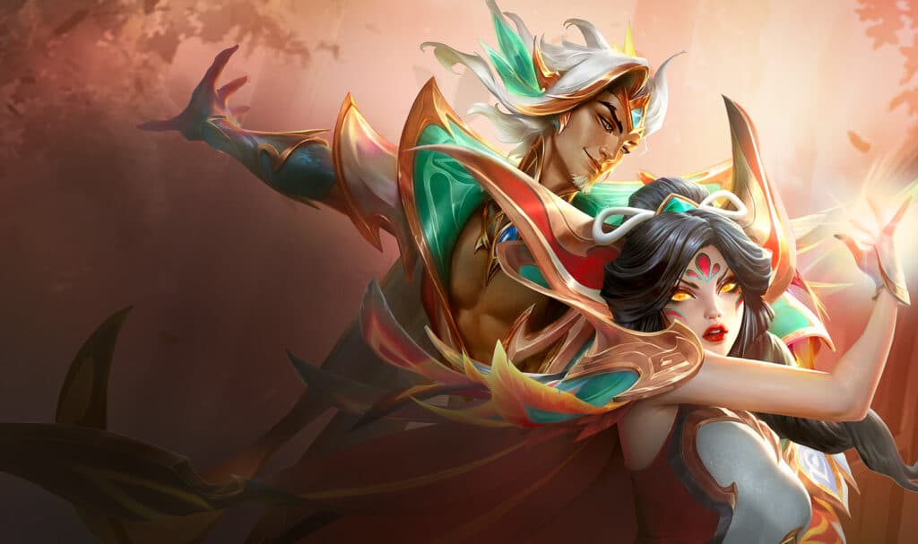 Dragonlord Xayah &amp; Rakan (Image via Riot Games)