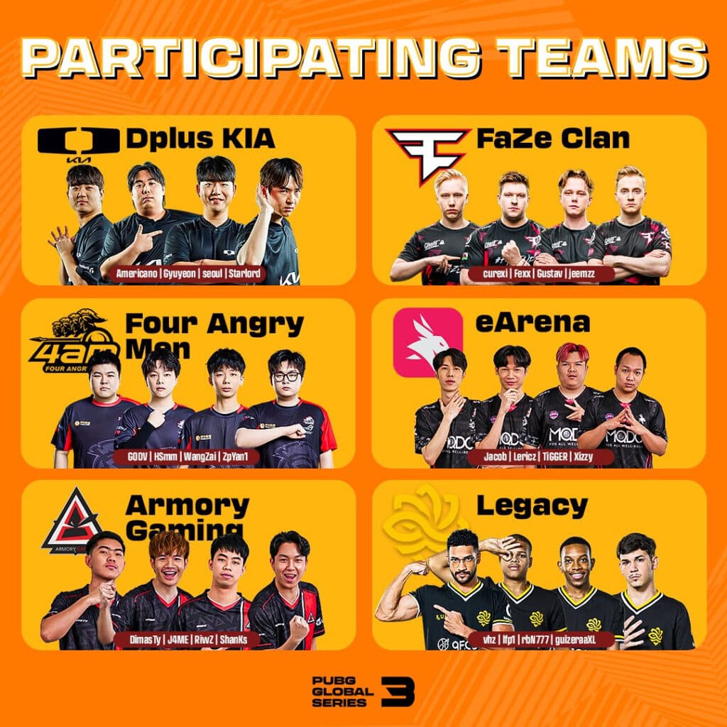 PGS 3 Group Stage teams (Image via PUBGEsports on X)