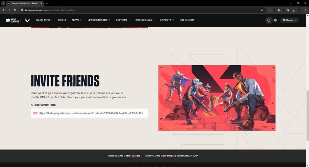 Don't try to use the link in the image, it has long been used up (Screenshot via esports.gg)