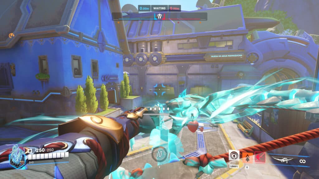 Hanzo using Storm Arrows in Overwatch 2 (Image via esports.gg)