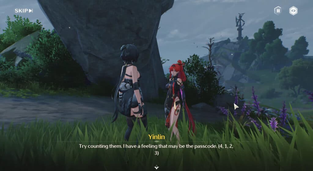 Yinlin gives the correct answer at the end of her sentence.