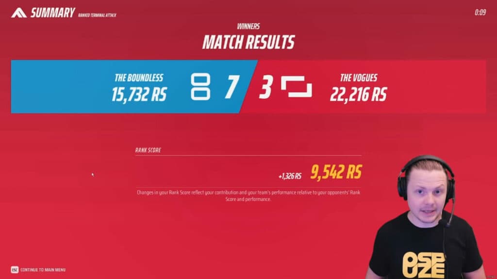 The Finals rank score (Image via Embark Studios)