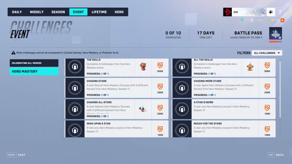 Overwatch 2 Hero Mastery Season 11 event (Image via esports.gg)