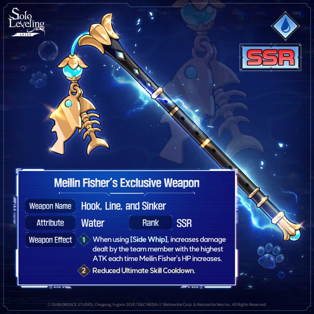 Meilin Fisher's SSR weapon screenshot (Image via Netmarble Corporation)