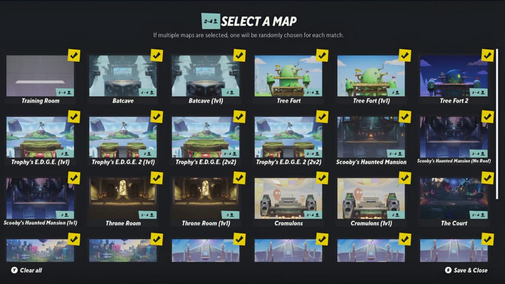 Map selection in MultiVersus (Image via esports.gg)
