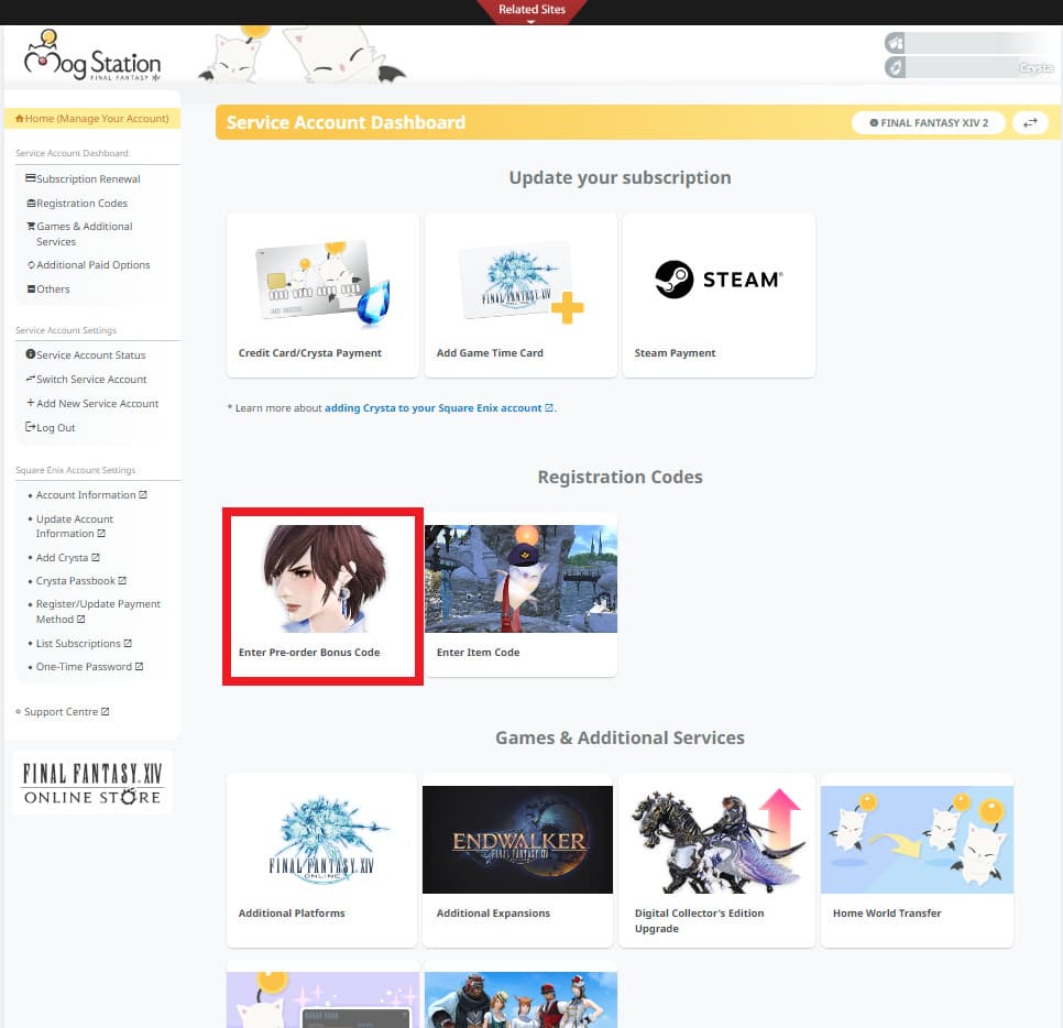 FFXIV Dawntrail Early Access instructions screenshot (Image via Square Enix, Inc.)