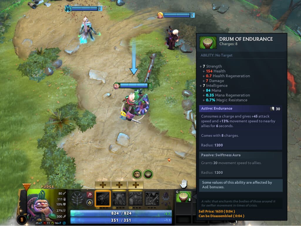 Pudge with Drum of Endurance (Image via Valve Corporation)