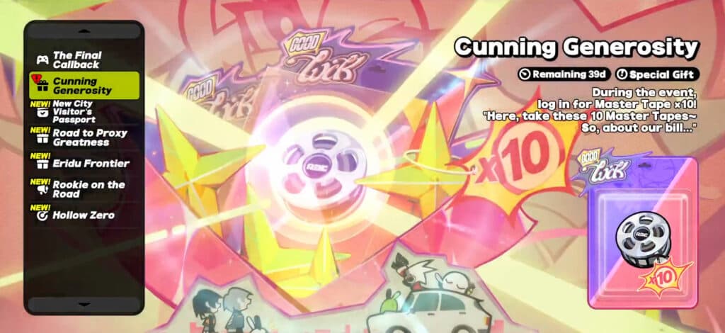 Claim your free ZZZ pulls via the Events page (screenshot via esports.gg)