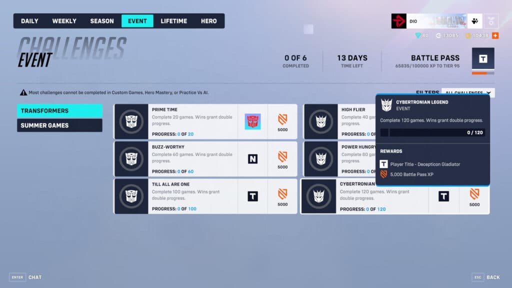 Overwatch 2 Transformers event rewards (Image via esports.gg)