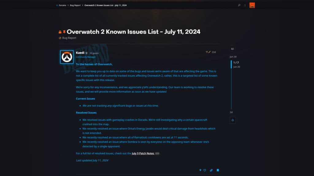 Dorado returns to Overwatch 2 (Image via esports.gg)