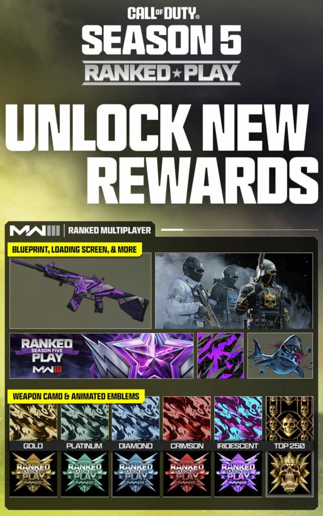 Call of Duty MW3 Season 5 ranked play rewards (Image via Activision Publishing, Inc.)
