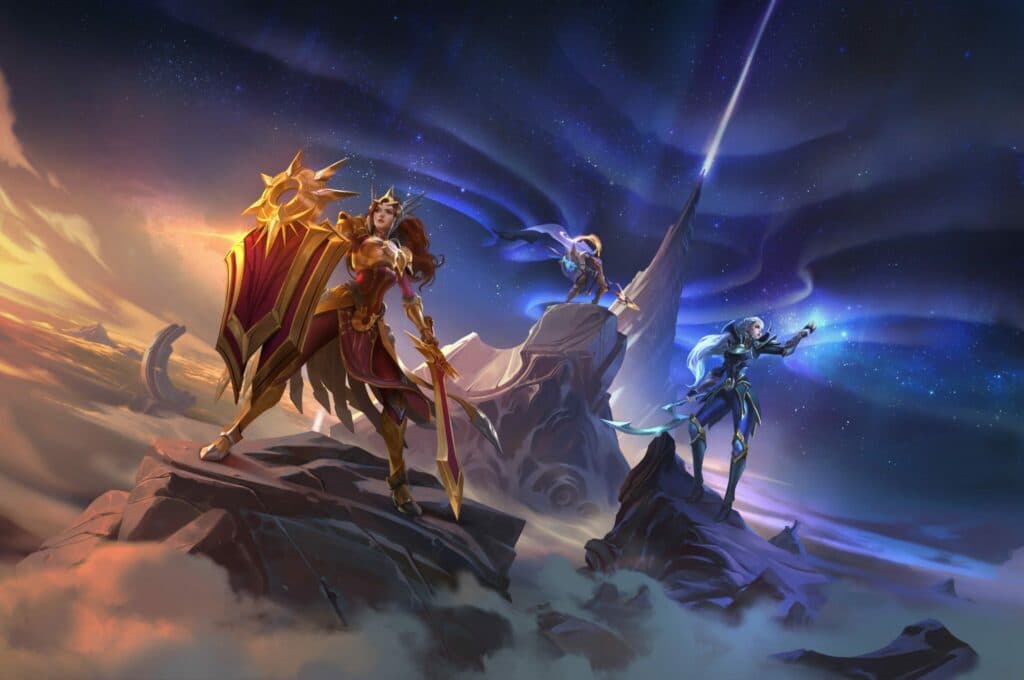 Leona, Diana, and Pantheon artwork (Image via Riot Games)