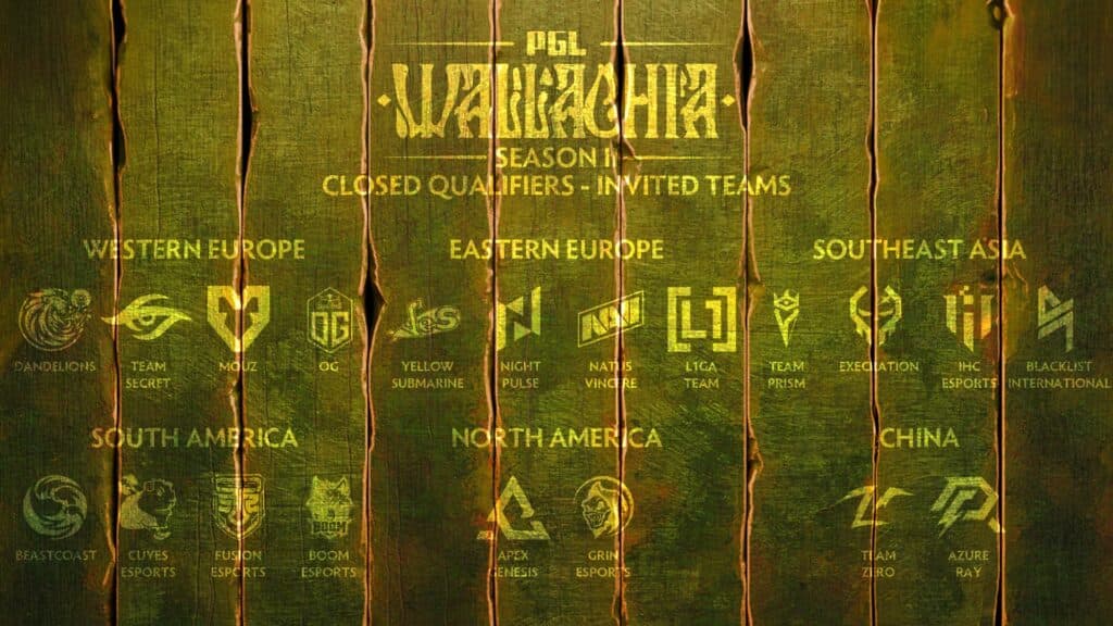 Invited teams to closed qualifiers (Image via PGL)
