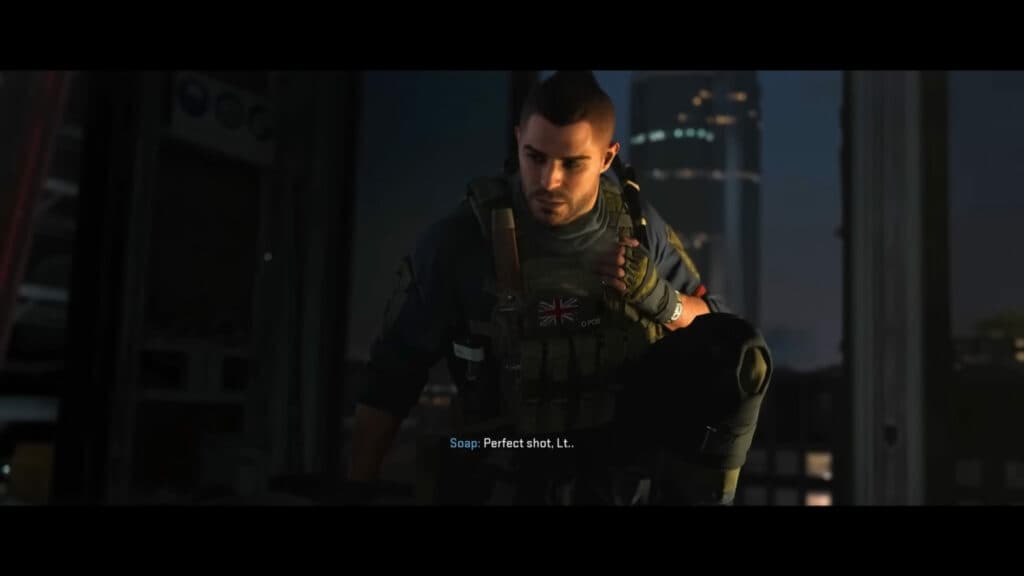 Soap from Call of Duty Modern Warfare II (Image via <a href="https://www.youtube.com/watch?v=RBE6CWLvh_8">Cracking Bananas on YouTube</a>)